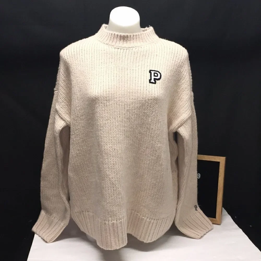 Victoria Secret Pink overside sweater women’s girls beige cream   New